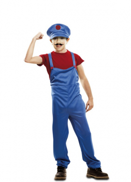 Fato de Super Encanador vermelho para criança