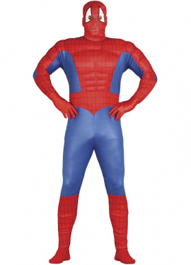 Fato de super-herói musculoso aracnídeo para homem