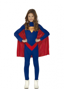 Fato de super-herói azul para crianças