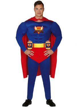 Fato de super-herói bebendo para homem