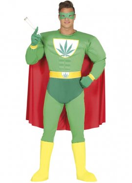 Fato de super-herói de maconha para homem