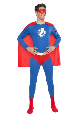 Blue and red Super Hero costume for men
