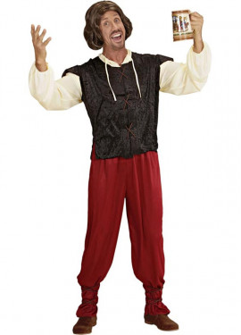 Black and red innkeeper costume for men