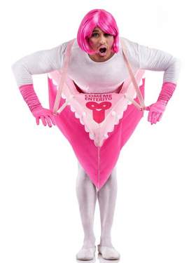 Fato de bolo de morango para adultos