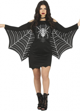 Fato de teia de aranha com vestido de aranha para mulher