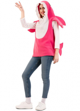 Fato de tubarão rosa para mulher