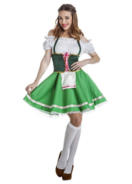 Fato de tirolesa verde para mulher