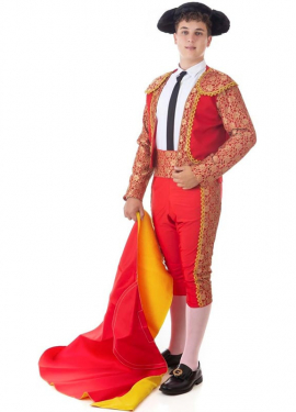 Red and gold classic bullfighter costume for men