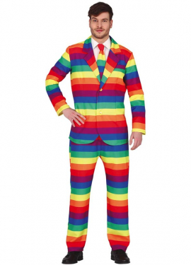 Traje de terno arco-íris masculino