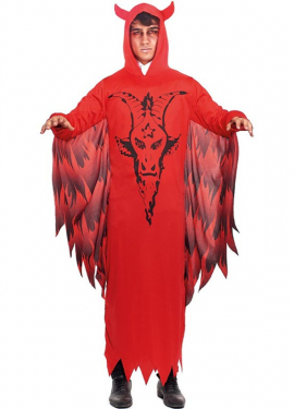 Fato de túnica demoníaca para homem