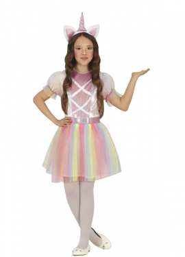 Fato de unicórnio arco-íris para menina