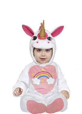 Fantasia de unicórnio arco-íris rosa bebê