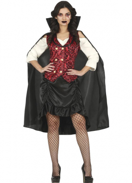 Fato de vampira antiga com saia para mulher