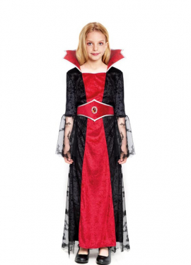 Fato de capa de renda de vampira para menina