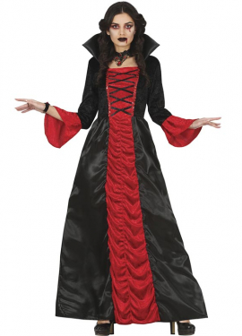 Fato de vampira clássica vermelha para mulher