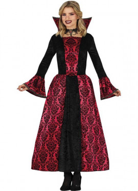 Fato de vampiro gótico vermelho para mulher