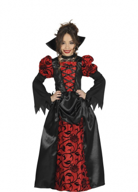 Fato de vampiro vermelho para menina