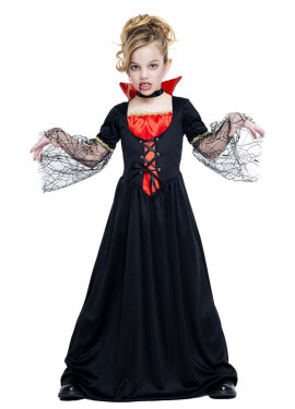 Fato de vampiro teia de aranha para menina