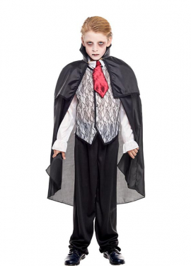 Fato de vampiro negro para menino