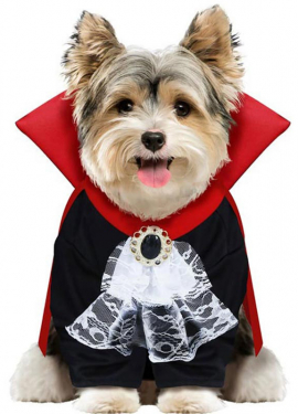 Fato de vampiro Wooferatu para cães