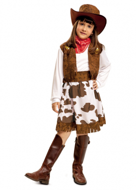 White and brown cowgirl costume for girls