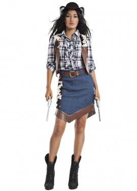 Cowgirl Costume with Plaid for Women