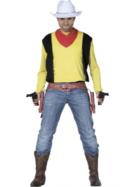 Fato de cowboy amarelo para homem