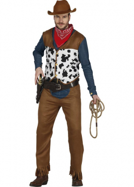 Fato de cowboy clássico com colete para homem