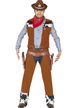 Fato de cowboy com colete para homem