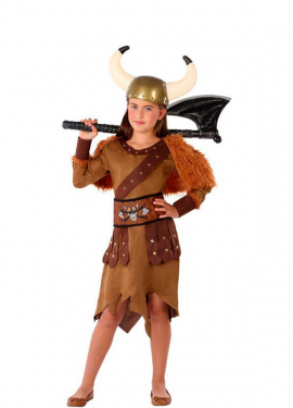 Fato de Viking marrom para menina