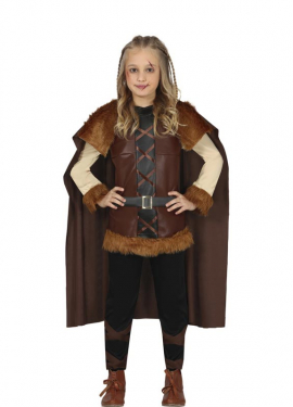 Traje marrom viking para menina
