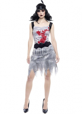 Fato de cabaré zumbi para mulher