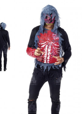 Fato de zumbi sanguinário para homem