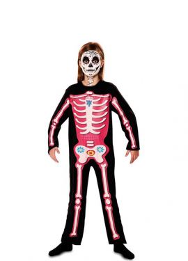 Pink Day of the Dead costume for girls