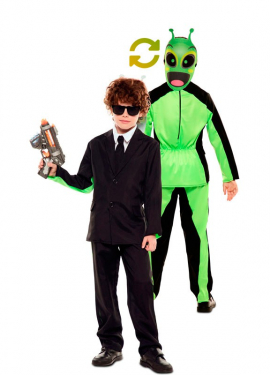 Double Man in Black and Alien Costume for Boys