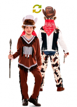 Fato de índio e cowboy duplo para criança