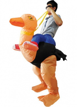 Cavaleiro inflável do ombro da avestruz do traje para adultos