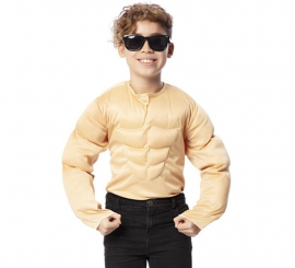 Fato ou T-shirt com Músculos de Homem Forte para criança