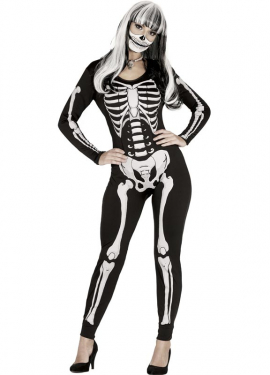 Skeleton costume or jumpsuit for women