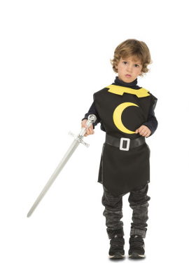 Traje ou babador medieval preto do guerreiro