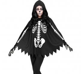Fato de esqueleto ou poncho para mulheres