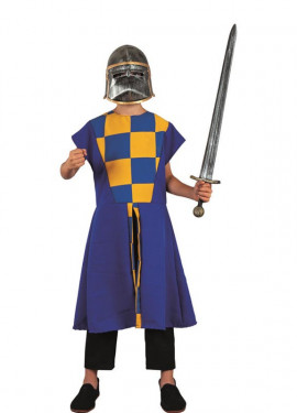 Medieval blue plaid costume or surcoat for children