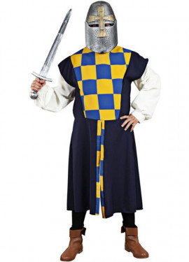 Medieval black checkered surcoat or costume for men