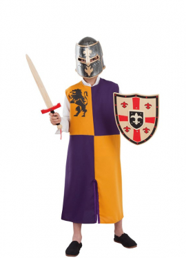 Orange and Purple Medieval Warrior Costume or Tunic for children