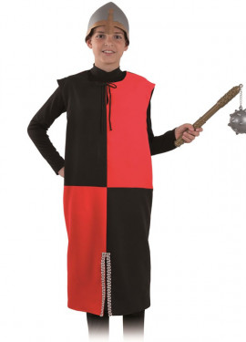 Red and Black Medieval Warrior Costume or Tunic for children