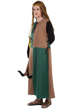 Medieval Brown and Green Costume or Tunic for adults