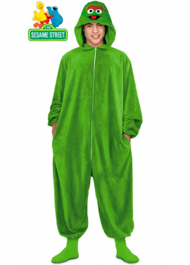 Oscar the Grouch Pajamas Costume for Adults