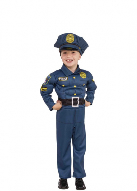 Fato de polícia musculoso para menino