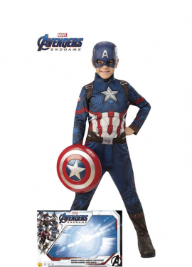 Fato e escudo do Capitão América para um menino