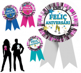 14X24 cm Feliç Aniversari Cockade